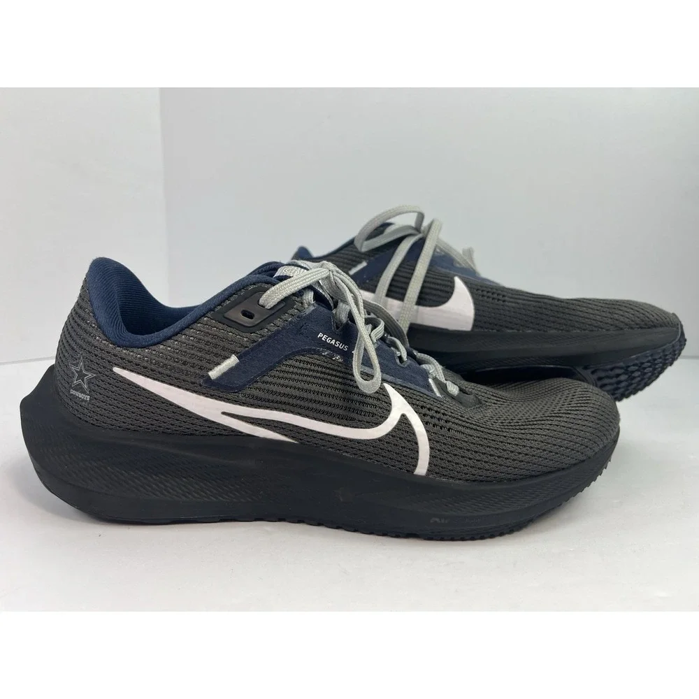 Nike Zoom Pegasus 40 Dallas Cowboys Men's Size 7.5 Sneakers DZ5975-001 Gray Blue